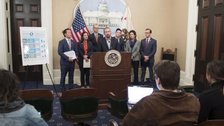 Assemblymember Bauer-Kahan and colleagues advocate for students to announce new protections around for-profit colleges.