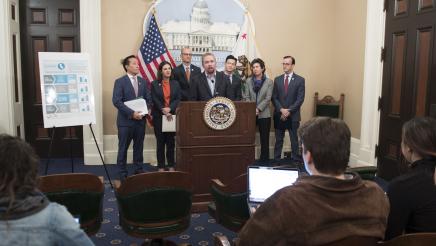Assemblymember Bauer-Kahan and colleagues advocate for students to announce new protections around for-profit colleges.